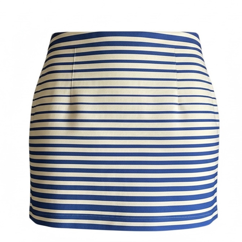 Banana Republic Blue and White Striped Mini Skirt Size 10 NWT